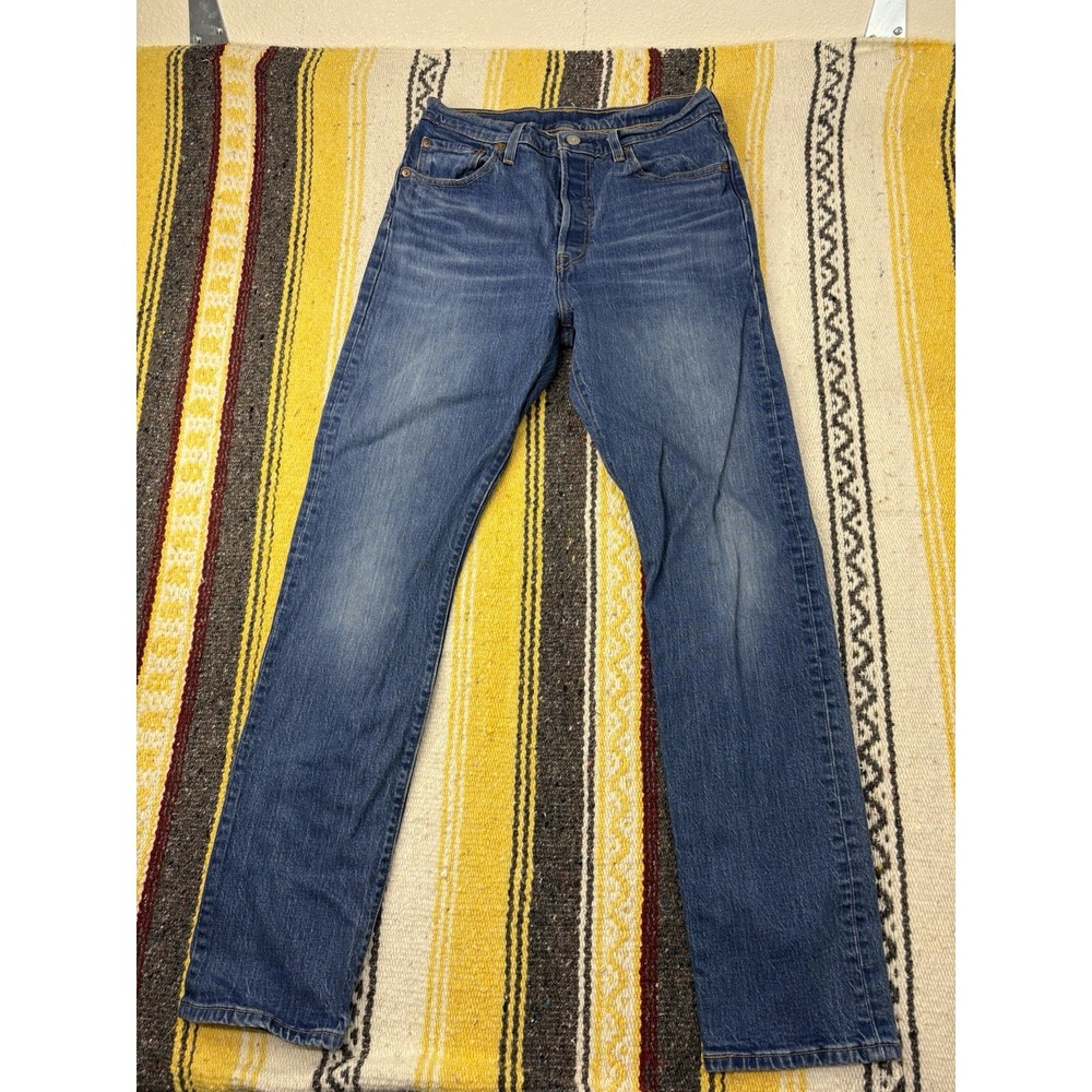 Levis 501 Original Straight Leg Jeans Womens 28 Blue Denim Cotton Travel 29x32